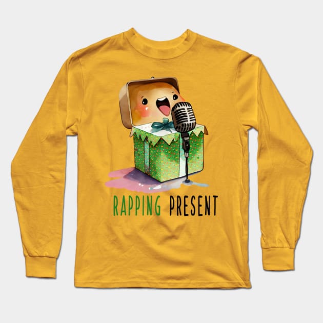 rapping present Long Sleeve T-Shirt by MZeeDesigns